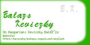 balazs keviczky business card